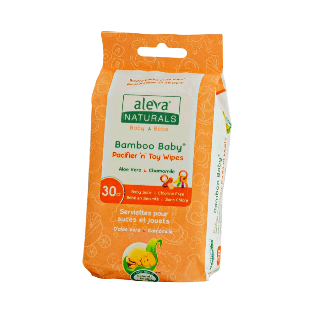 Aleva Naturals Bamboo Baby Pacifier & Toy Wipes