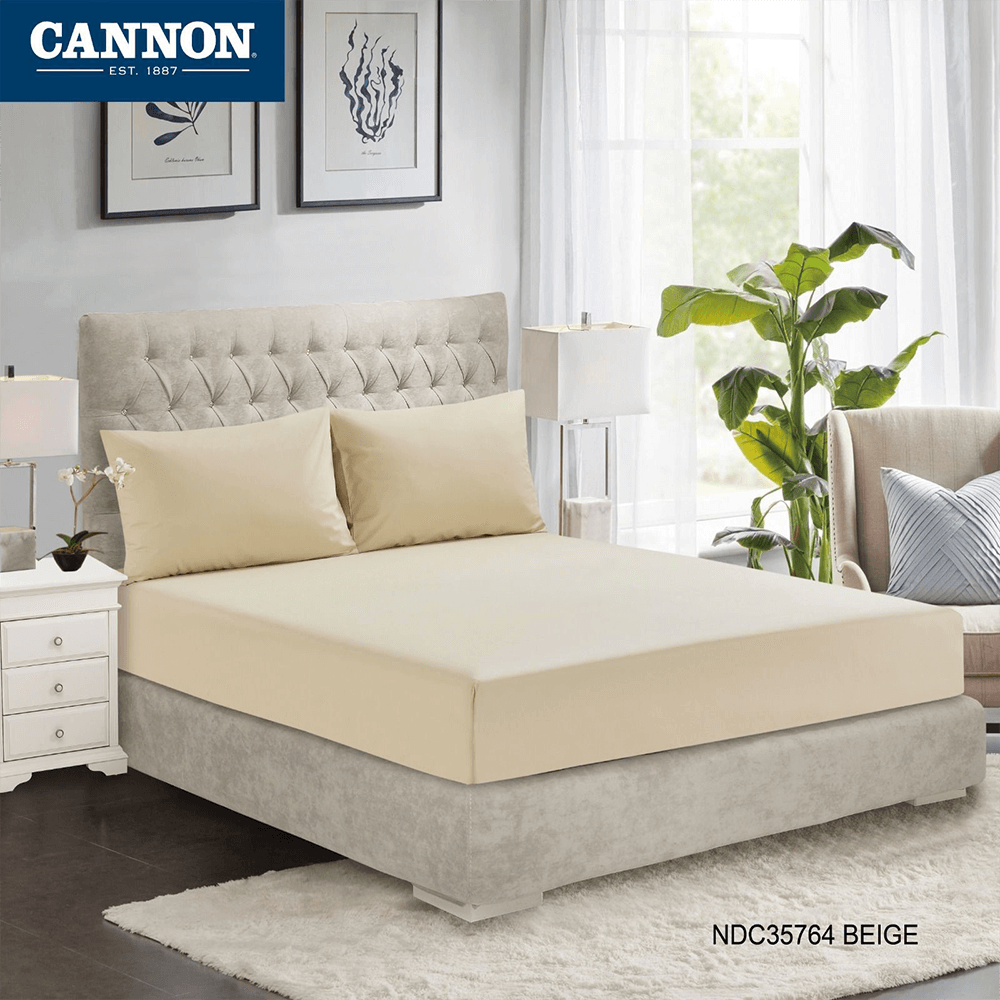 CANNON (K) FTD PREMIUM COTTON SOLID LINE B/SHT 3PC BEG