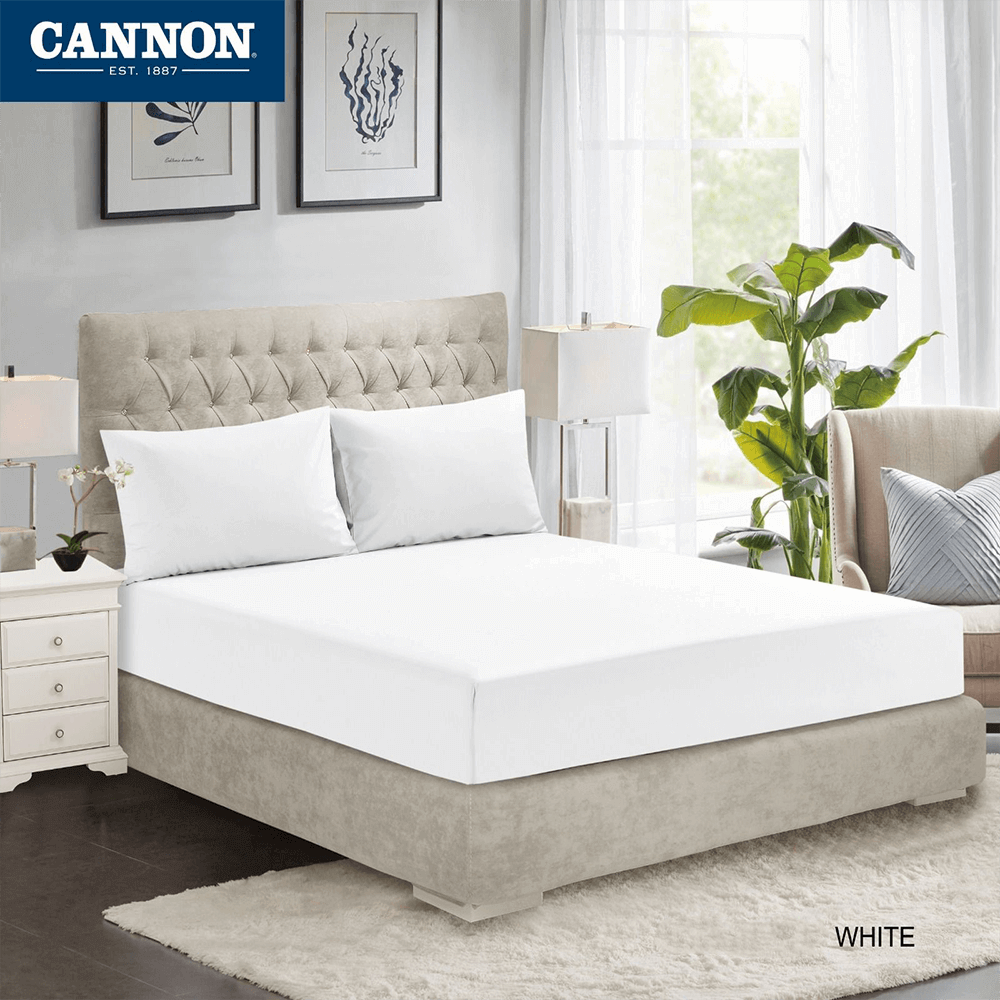 CANNON (T) FLT PLN COTTON B/SHT 2PC WHITE