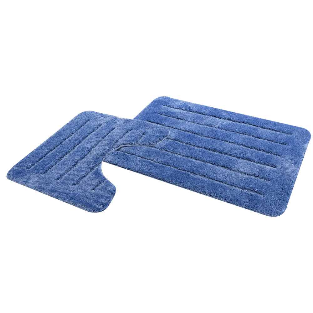 CANNON PLN BATH MAT SET 2PC BLUE