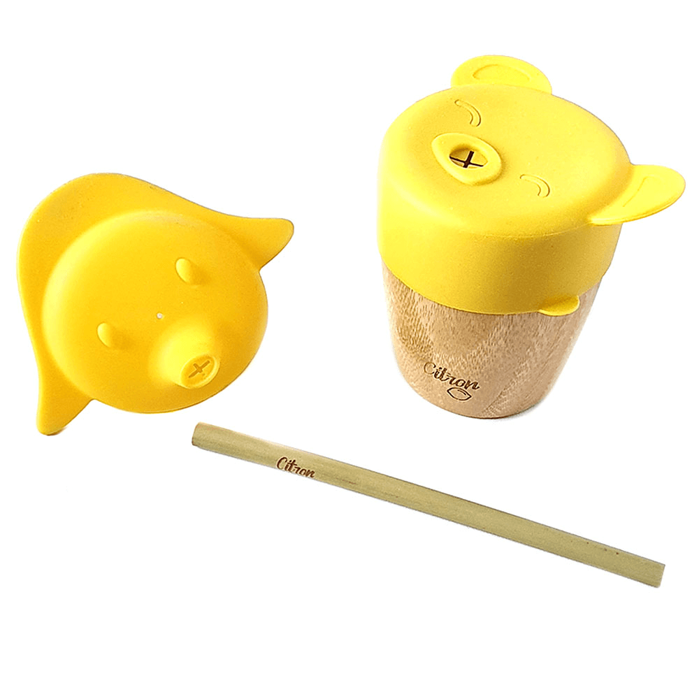 [KW053967] Citron 2 Lids & Straw Bamboo Cup
