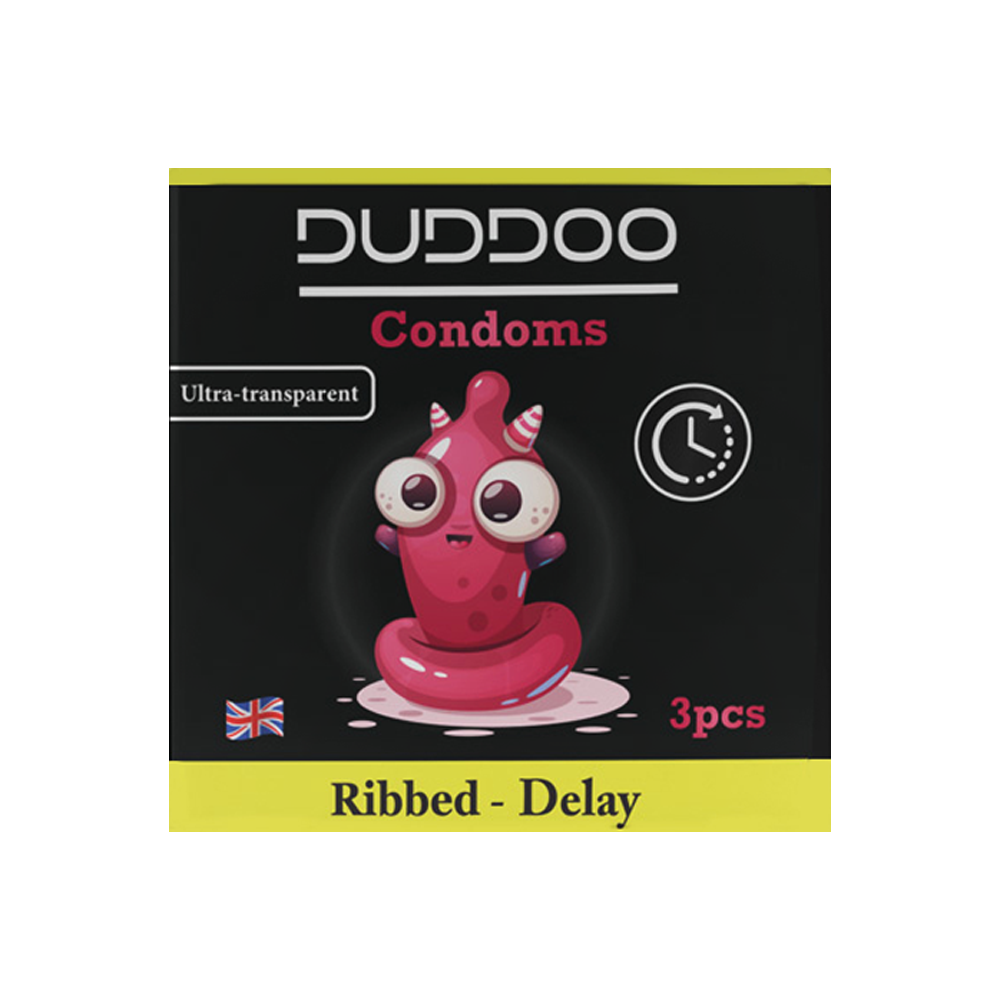 DUDDOO Ribbed Condoms 3PCs/Pack (Delay)