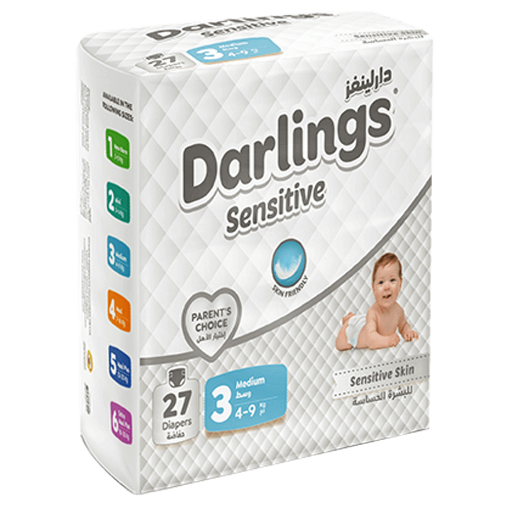 Darlings Sensitive Size 3 Medium Diapers - (4-9 kg)