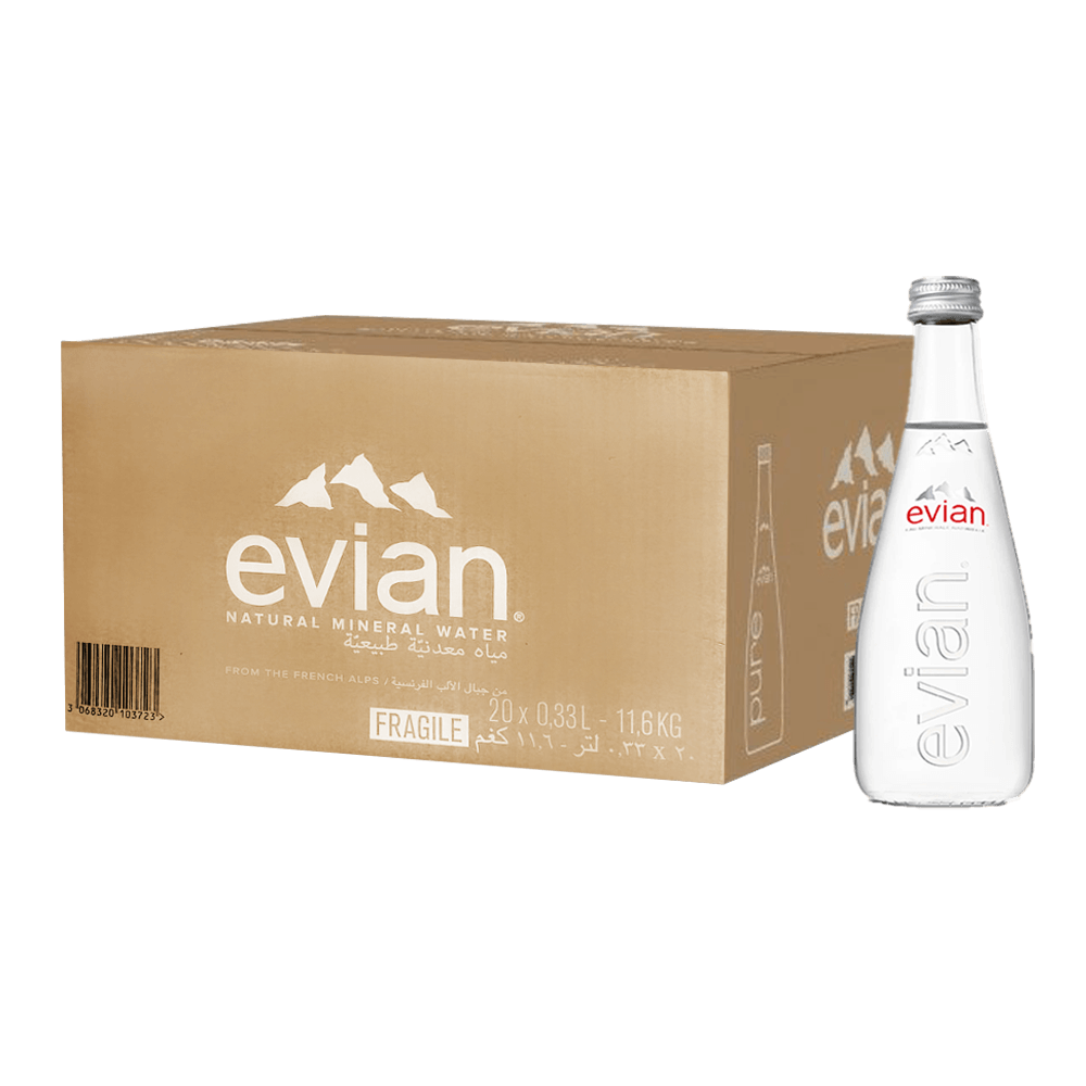 Evian Mineral Water glass still
