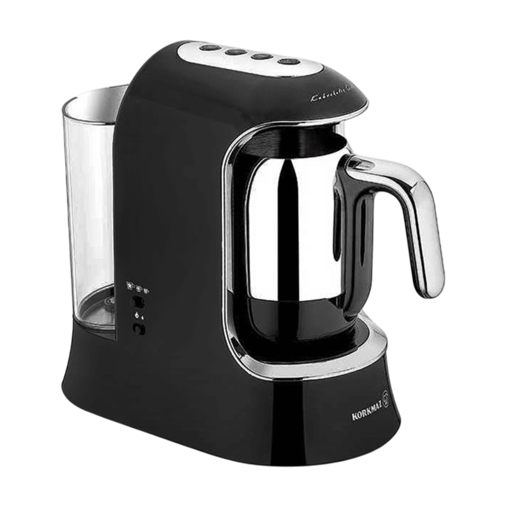 KORKMAZ  COFFEE MAKER 18/10 STAINLESS STEEL 4 CUPS CAPACITY 320 ML WITH 1.2 LITER TRANSPARENT WATER TANK