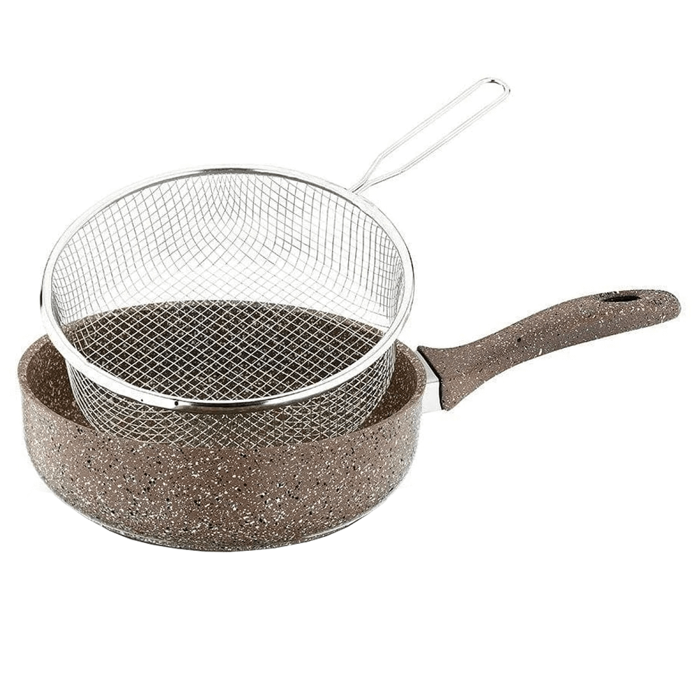 [KW007615] Saflon Deep Frypan With Basket