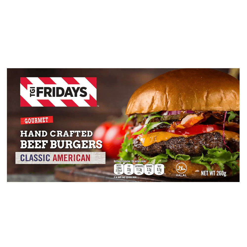 [KW006393] TGI Fridays Frozen Hand Crafted Beef Burger