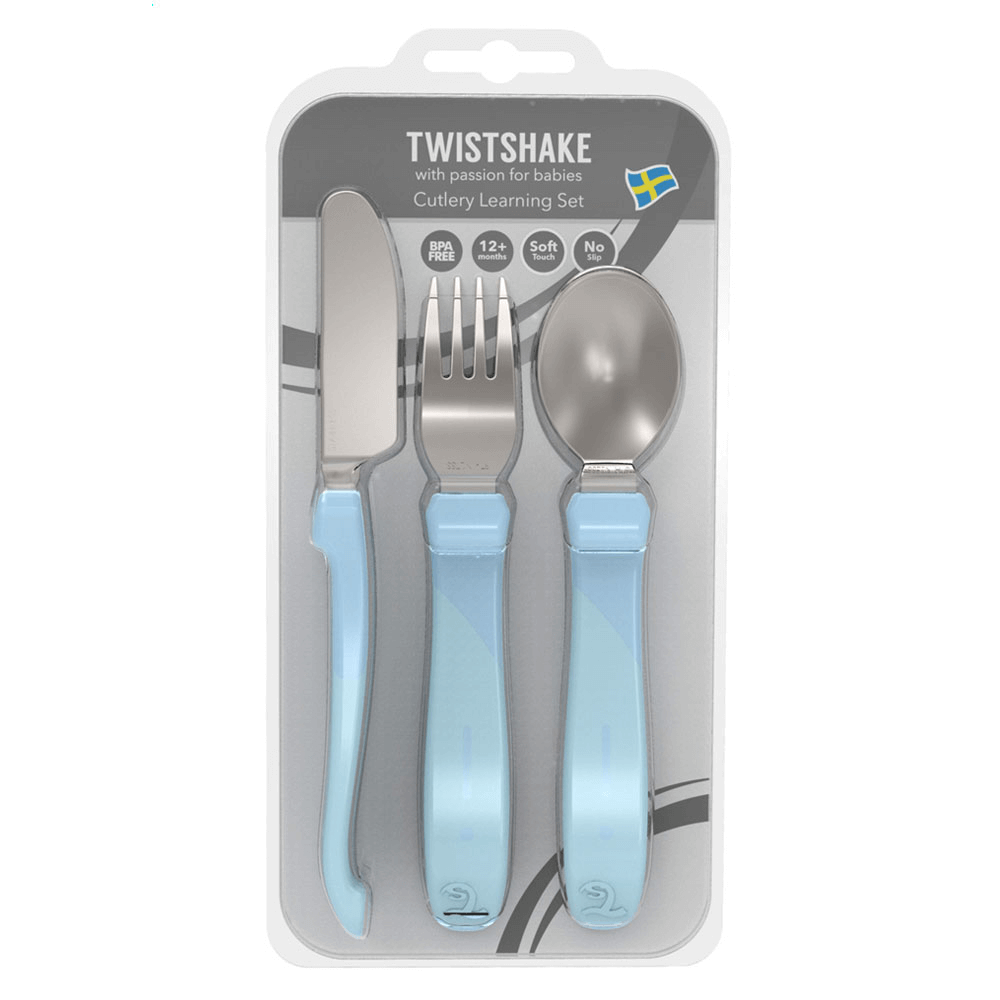 [KW000049] Twistshake Stainless Steel Learn Cutlery - Pastel Blue