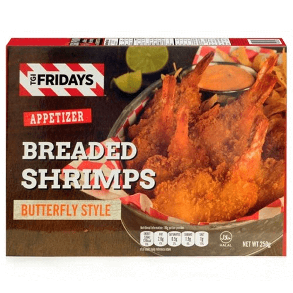 [KW006392] TGI Fridays Frozen Breaded Shrimps Butterfly Style