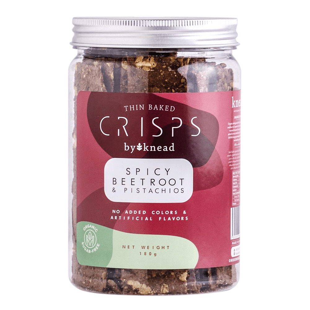 Knead Organic Spicy Beetroot & Pistachio Crisps