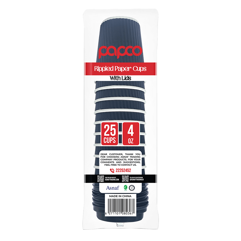 [KW030383] Papco Paper Cups With Lids
