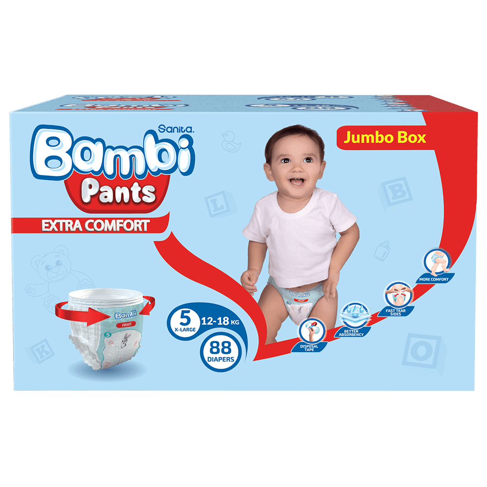 Sanita Bambi Size 5 Pants Diapers - X-Large (12-18 kg)