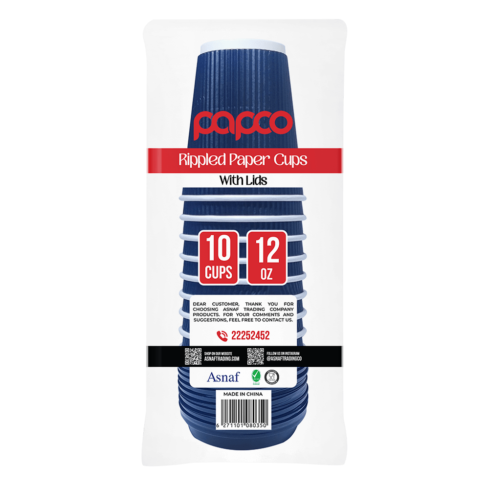 [KW030384] Papco Paper Cups With Lids