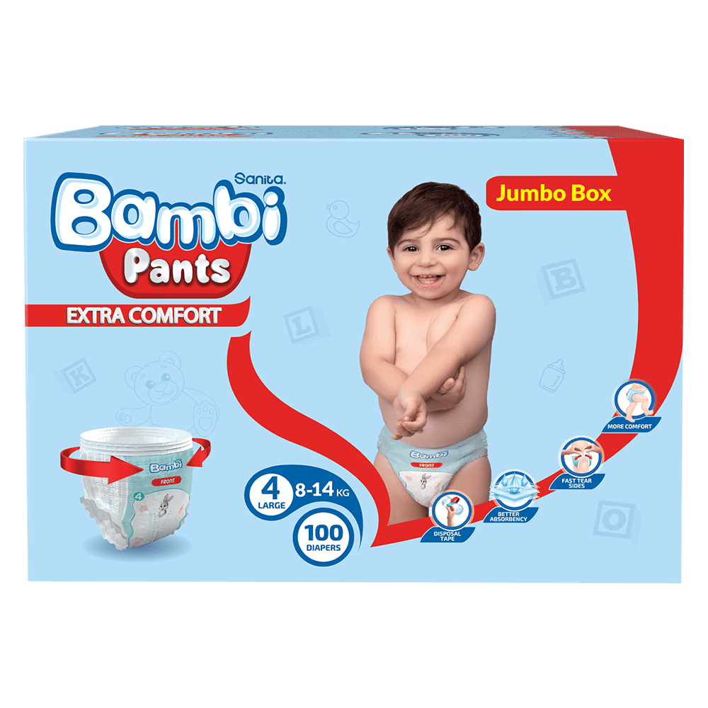 Sanita Bambi Size 4 Pants Diapers - Large (8-14 kg)