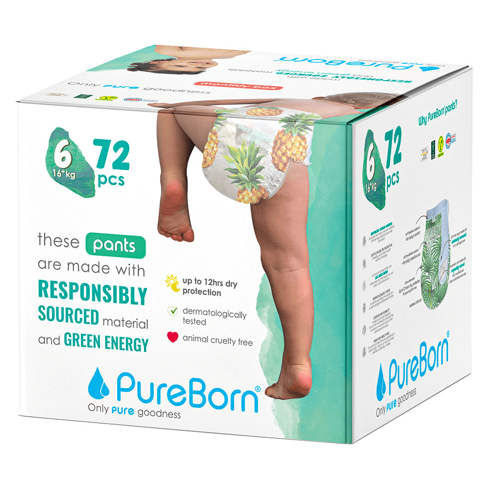 PureBorn Size 6 X Large Diapers Pants - (15 kg)
