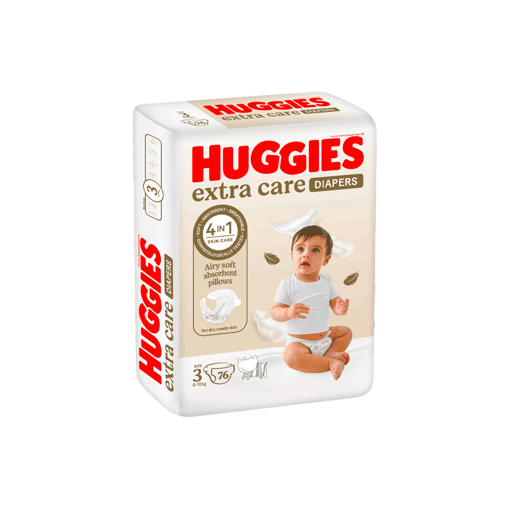 Huggies Extra Care Diapers - Size 3 Jumbo(4-9 KG)