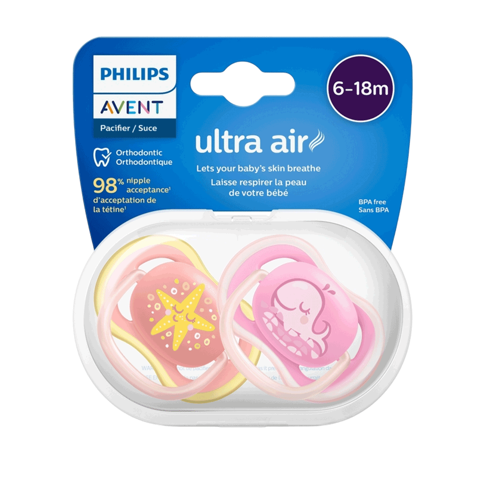 Philips Avent Assorted Ultra Air Freeflow Soother For 6-18 Months