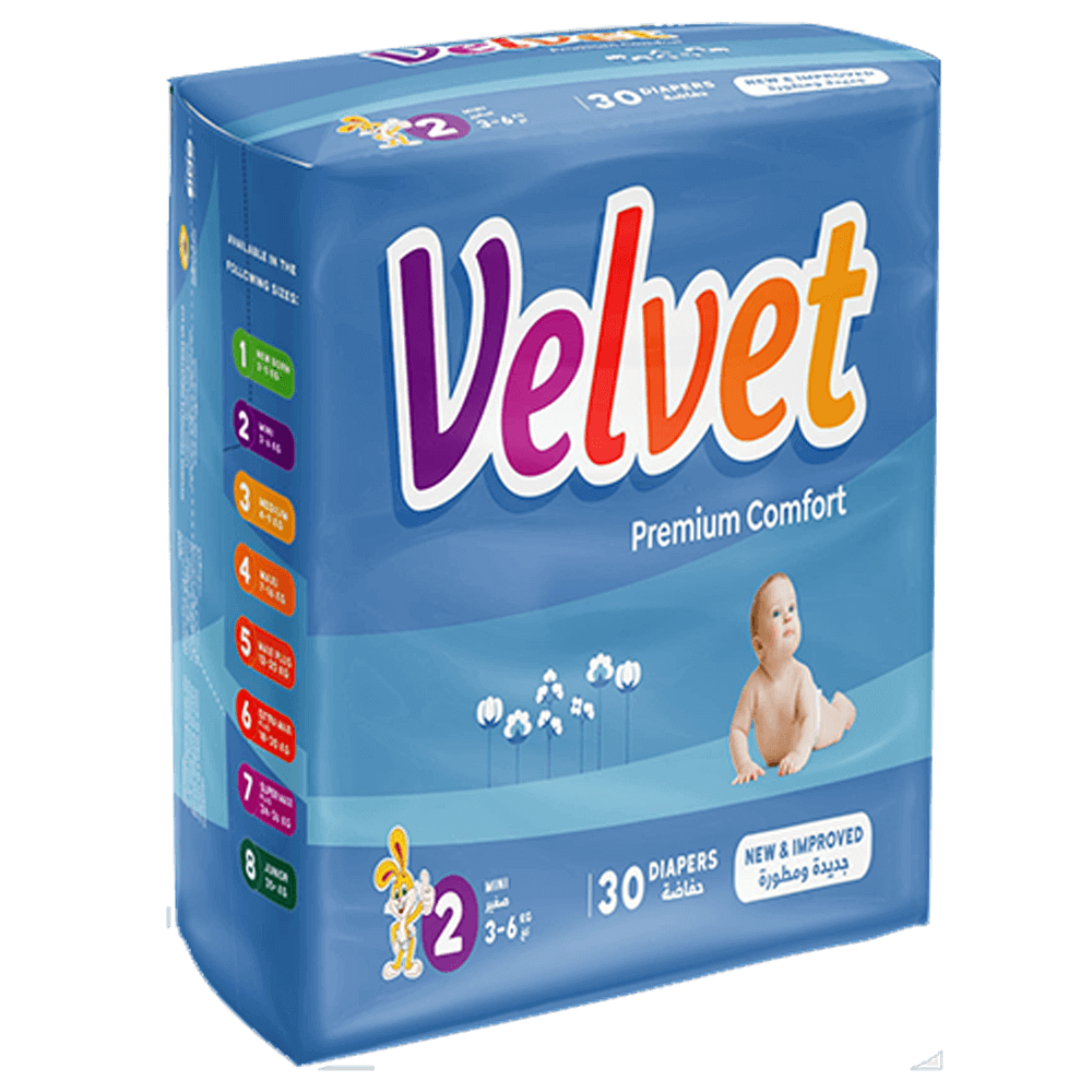 [KW063435] Velvet Size 2 Mini Diapers - (3-6 kg)