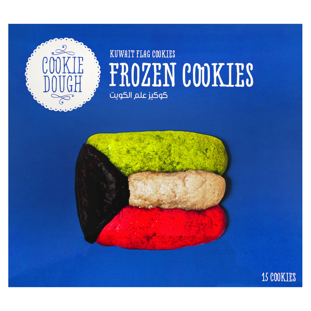 [KW061469] Cookie Dough Frozen Kuwaiti Flag Cookies