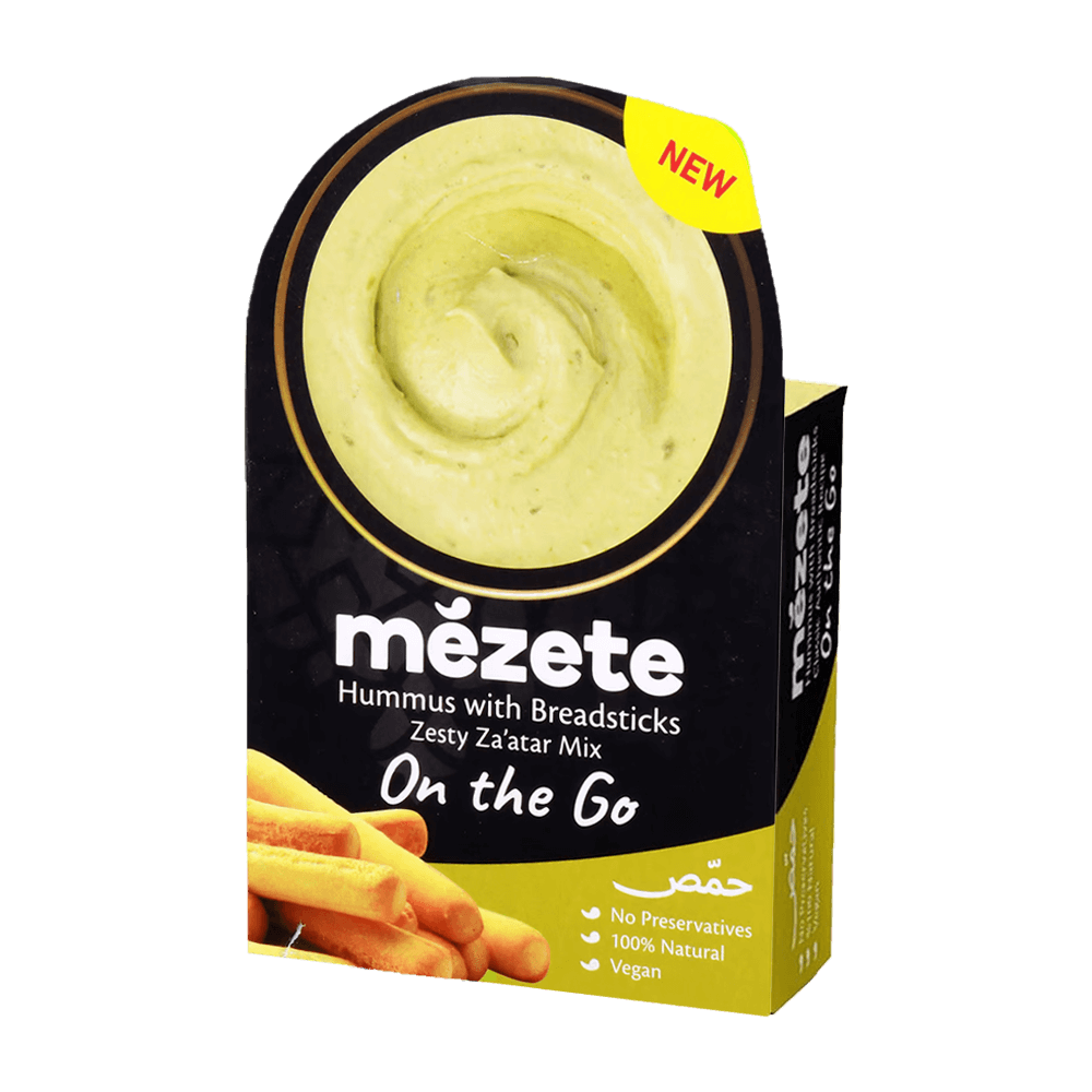 Mezete Zaatar Hummus With Breadsticks