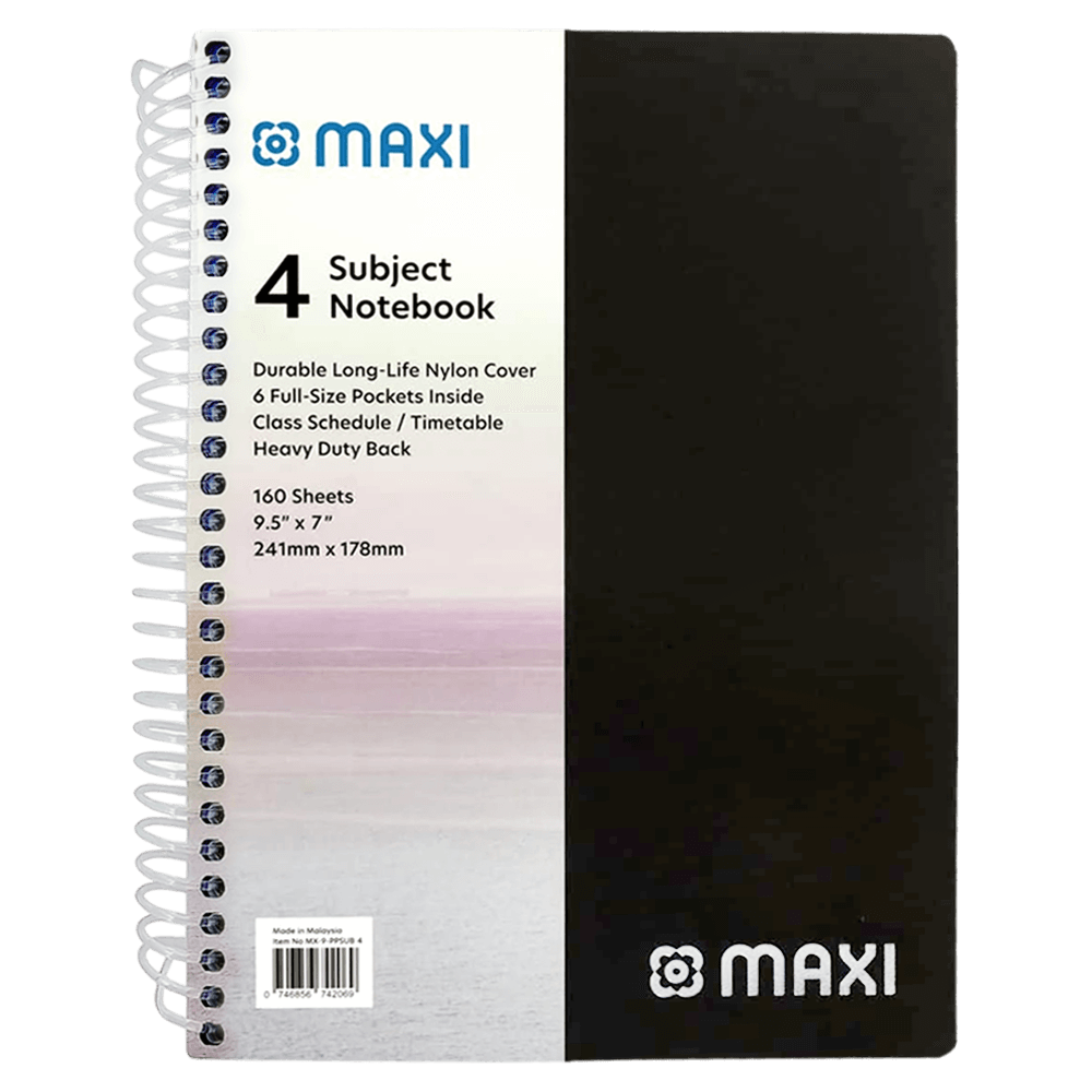 Maxi 4 Subject Notebook