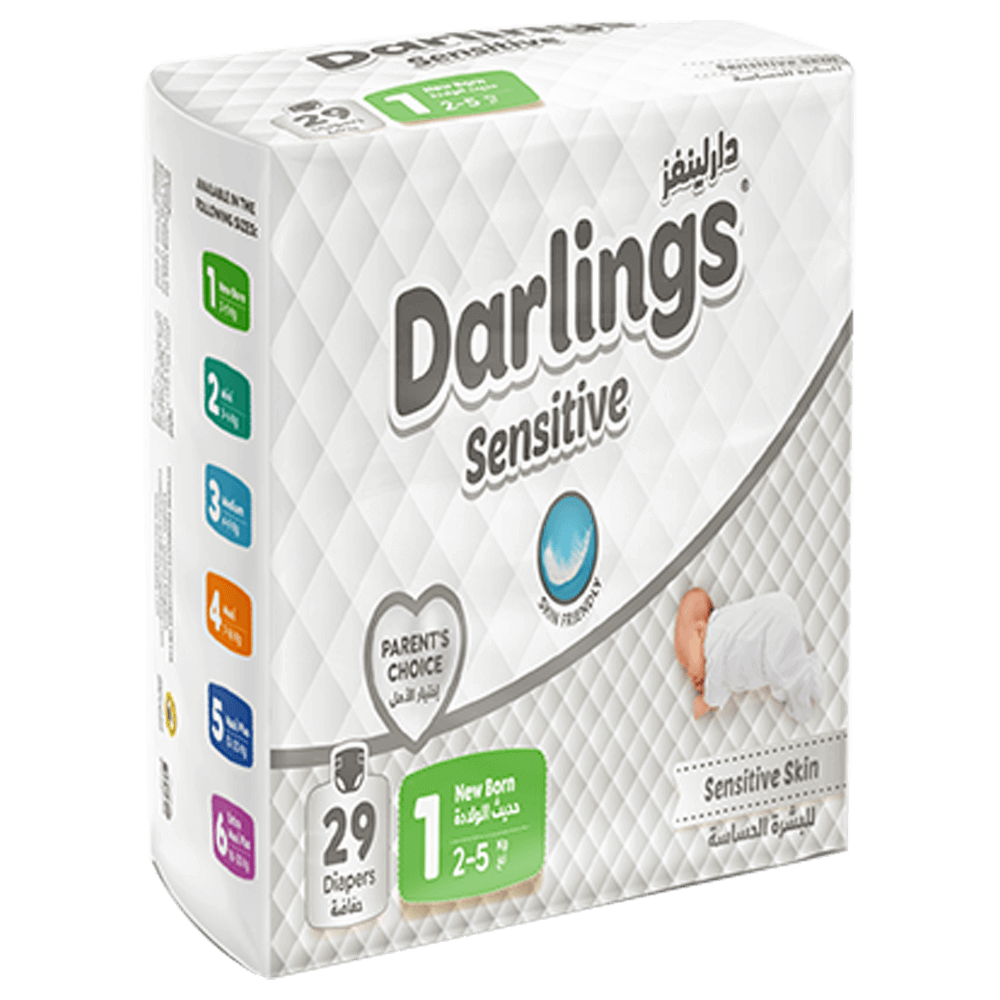 Darlings Sensitive Size 1 New Born Diapers - (2-5 kg)