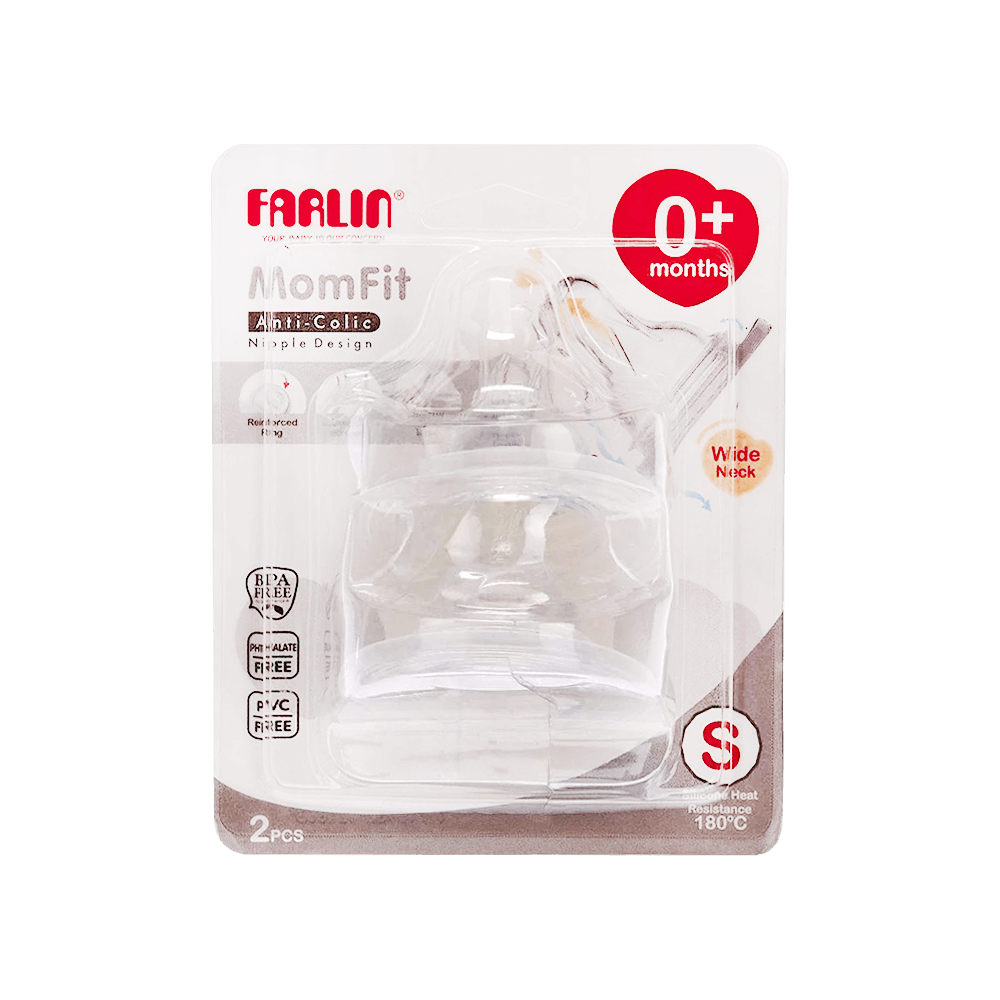 Farlin Baby Silicone Wide Neck Nipples - Small