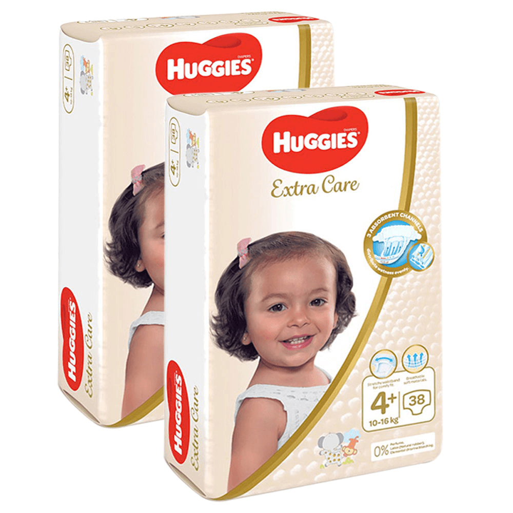[KW061198] Huggies Extra Care Size 4+ Diapers - (10-16 kg)