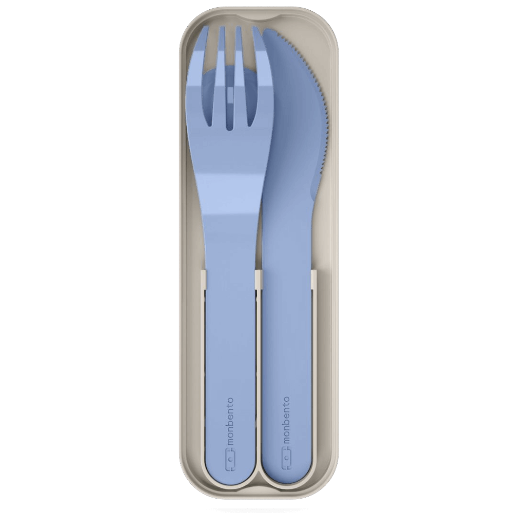 [KW068082] Monbento Pocket Plastic Cutlery - Blue