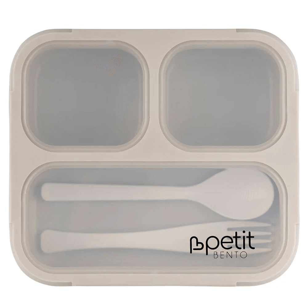 [KW053976] Petit Bento 3 Compartments Medium Size With Fork and Spoon Lunch Box