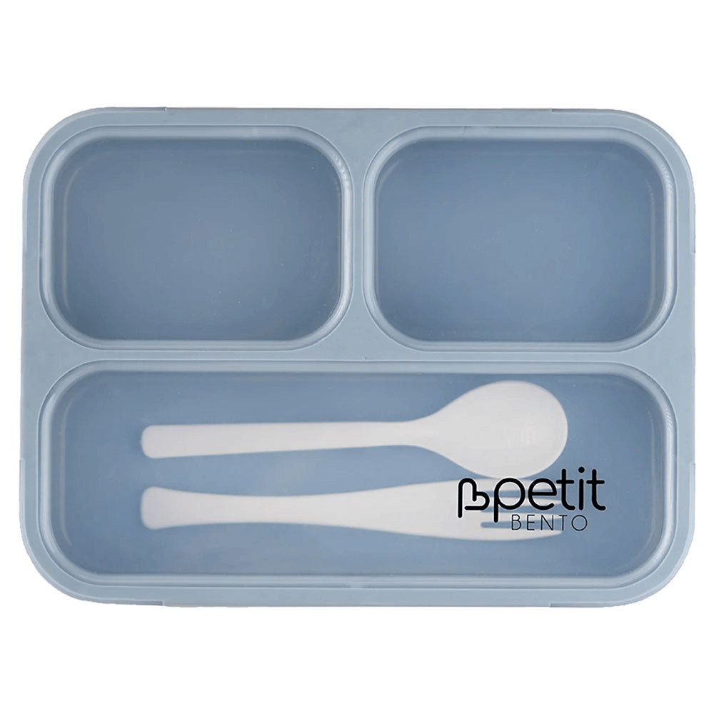 [KW053975] Petit Bento 3 Compartments Medium Size With Fork and Spoon Lunch Box