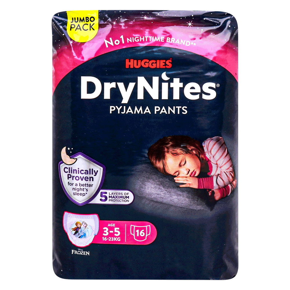 Huggies 3-5 Years Girl DryNites Pyjama Pants -  (16-23 kg)