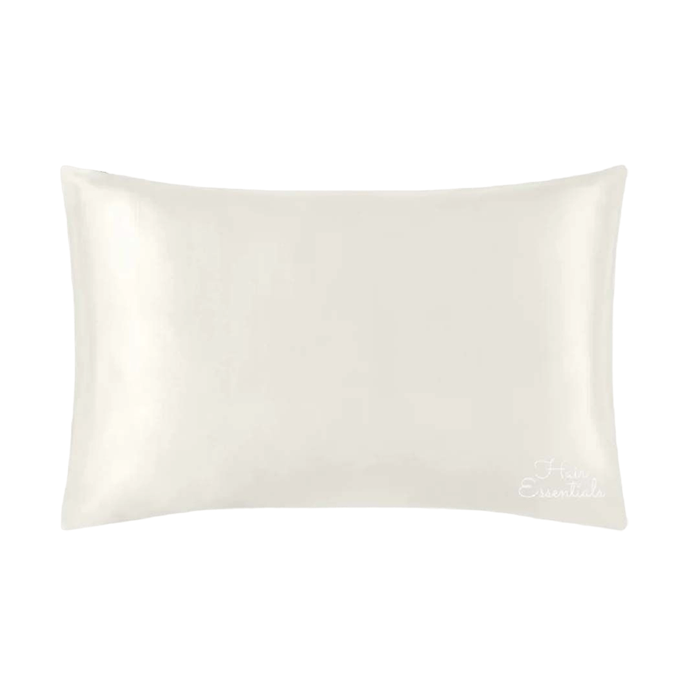 Hair Essentials Silk Zippered Pillowcase - White