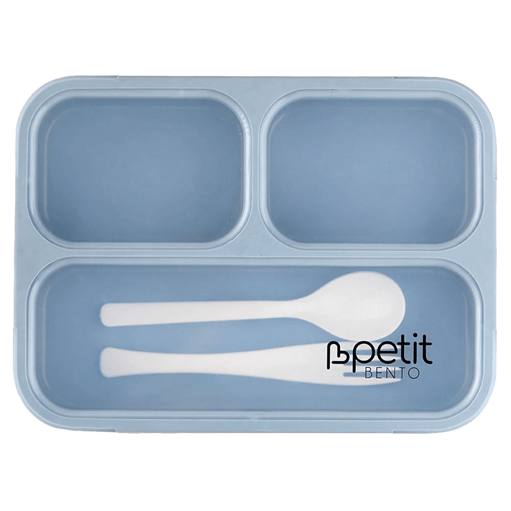 [KW053974] Petit Bento 3 Compartments Medium Size With Fork and Spoon Lunch Box