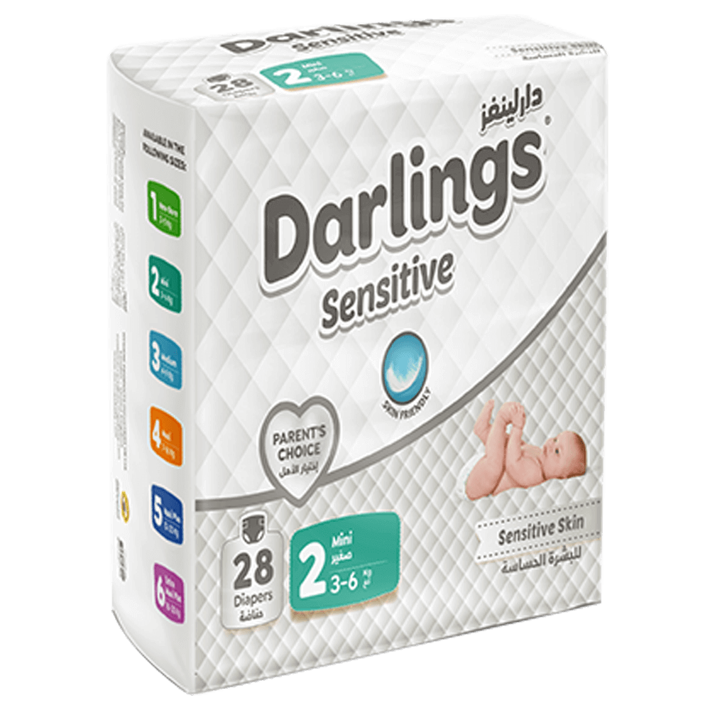Darlings Sensitive Size 2 Mini Diapers - (3-6 kg)