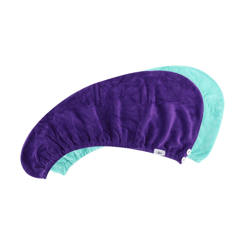 Done By Joe's Hair Drying Caps - Tiffany Blue & Purple