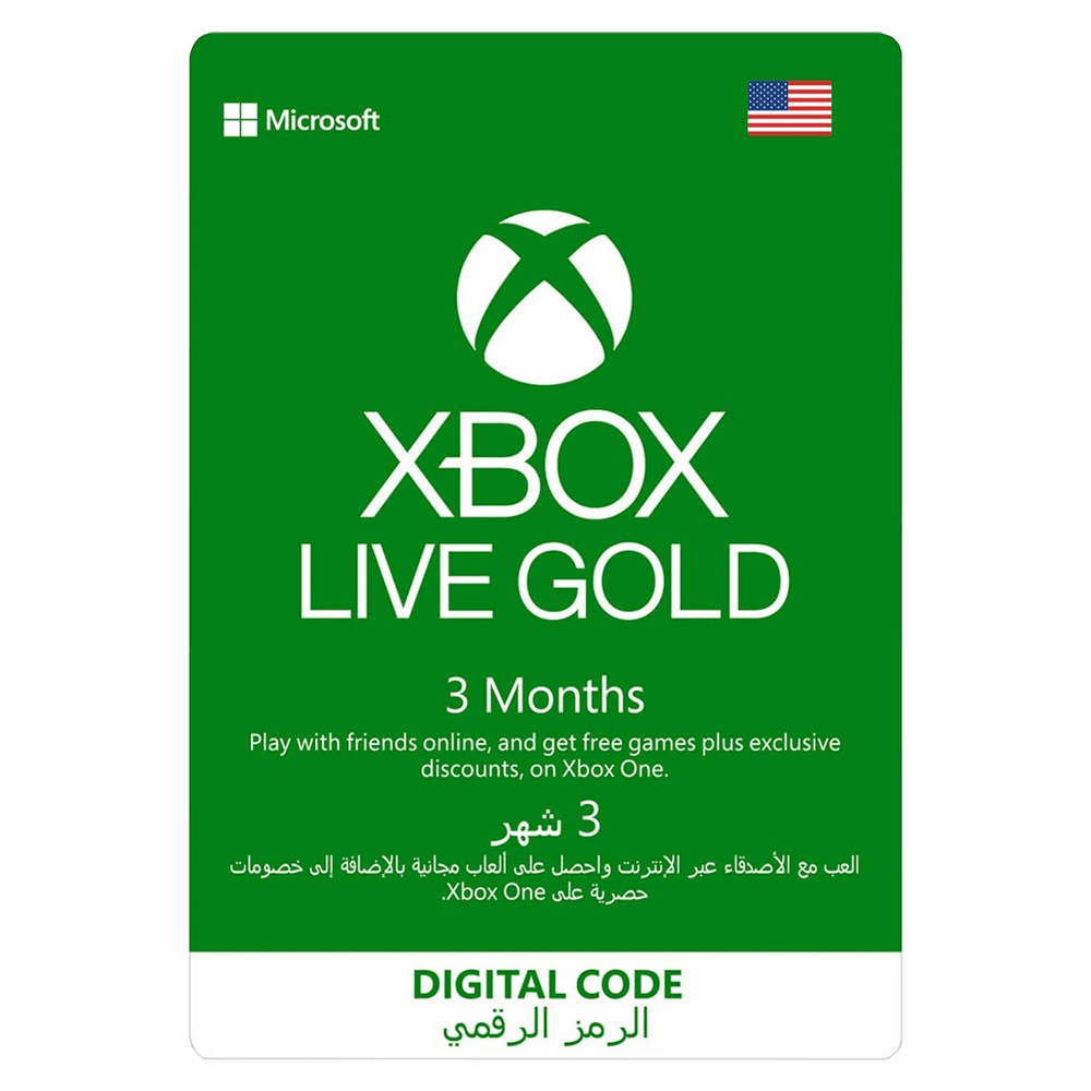 Xbox Live Gold Membership US Store Digital Card - 3 Month