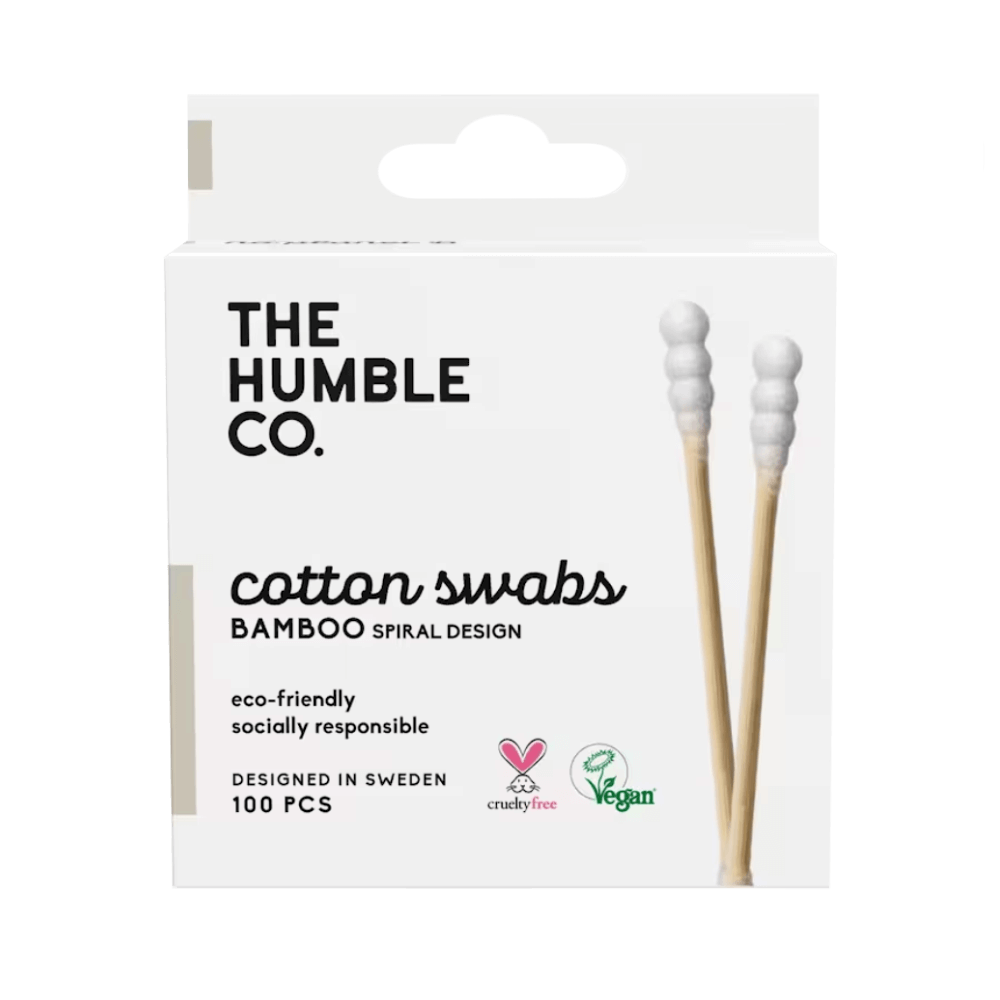 [KW071523] Humble Bamboo Natural Spiral Cotton Swaps White Packet*10 Pcs