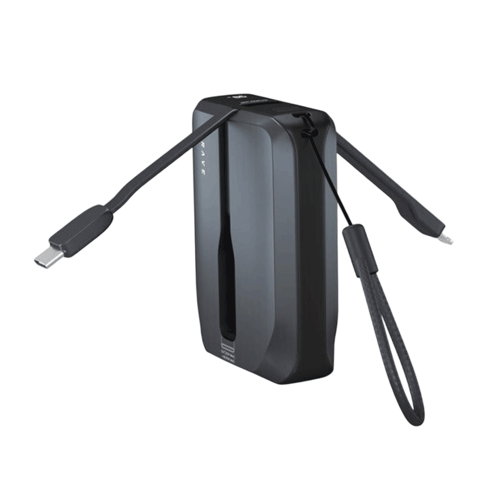 [KW088273] Brave 10000mAh Power Bank Support PD 20W and USB A 22.5W Fast Charging with Built-in 2 Output Cable and LED Display