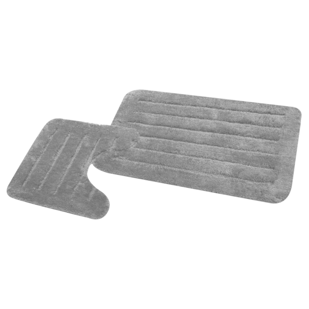 CANNON PLN BATH MAT SET 2PC GREY