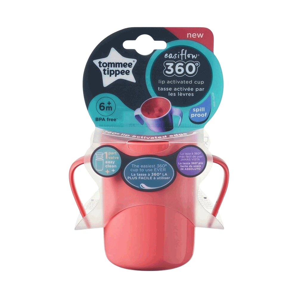 Tommee Tippee Easiflow 360 Handled Cup - Blue/Pink 6+m #TT44721017