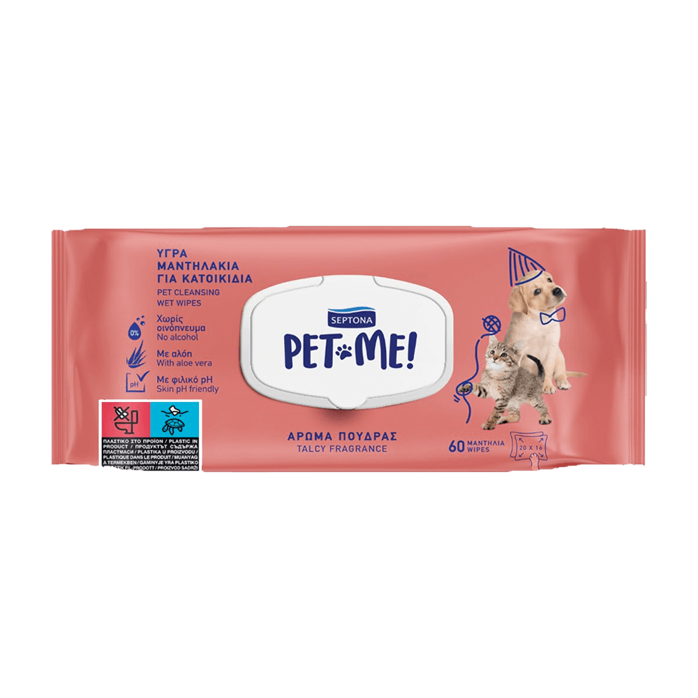 [KW074098] Septona Pet Me! Talcy Fragrance Pet Cleansing Wet Wipes