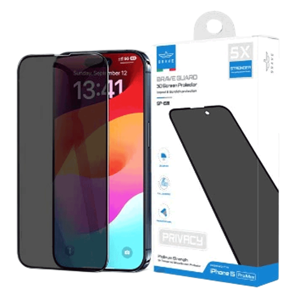 [KW088294] Brave Screen Protector for iPhone 15 Pro Max - Privacy