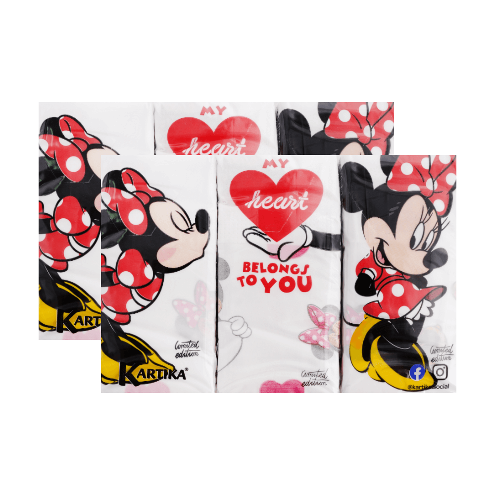 [KW079493] W.Cart Mickey - Minnie Tissue Handkerchiefs 6X9