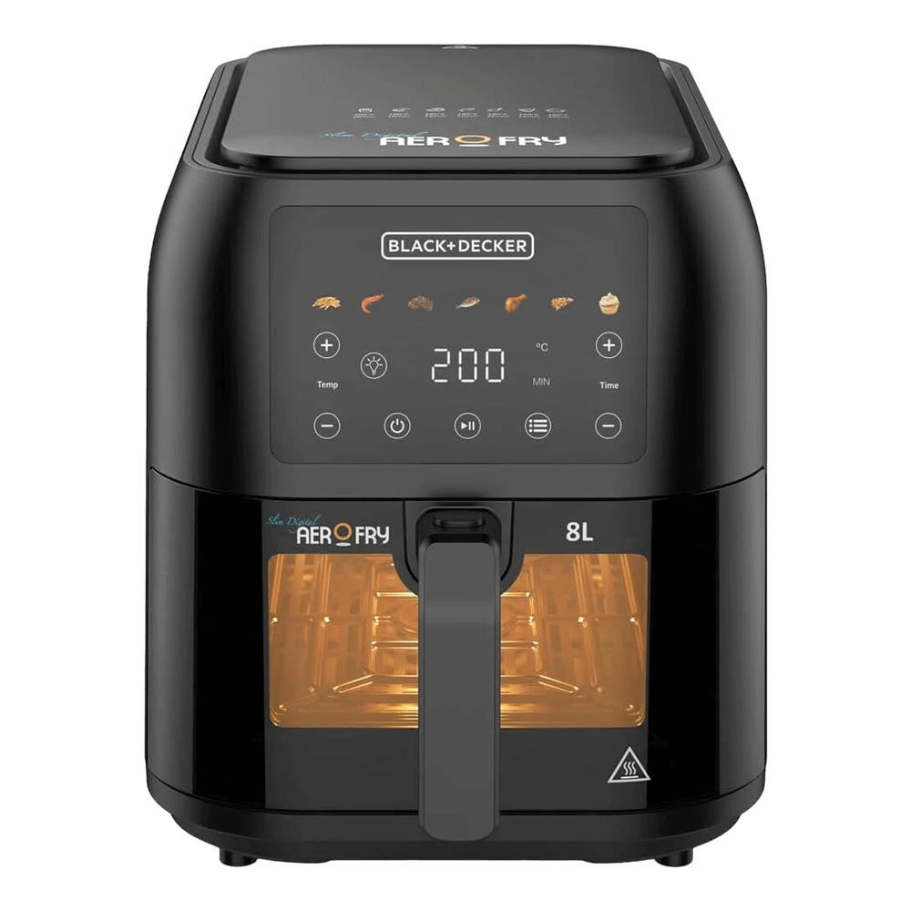 B+D Slim and Sleek Window AirFryer -  Full Digital  8L 1700W - 7 Preset Functions - Colored menu