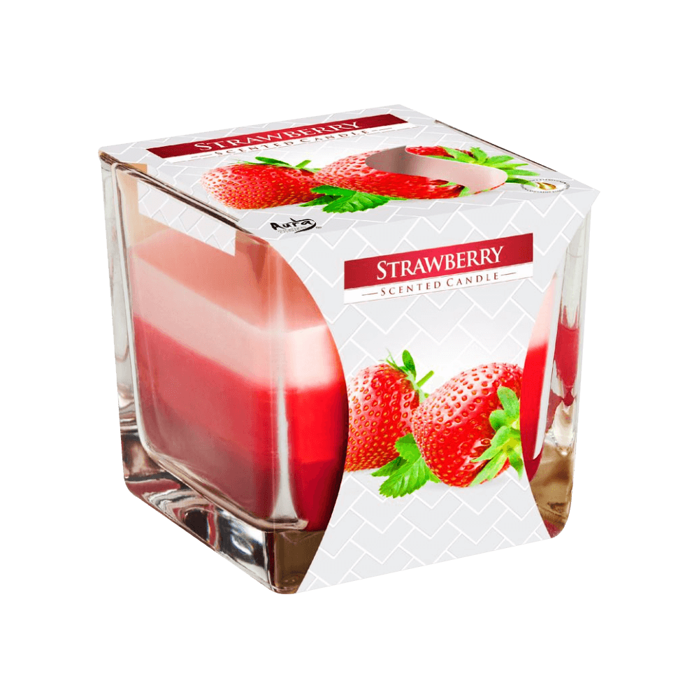 AURA 3 COLOURED SCENTED CANDLE  170G - STRAWBERRY