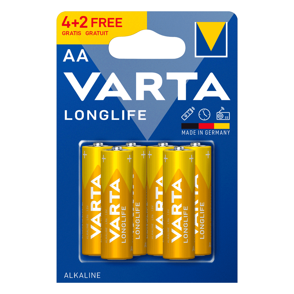 VARTA LONGLIFE AA, BLI 6 (4 +2)