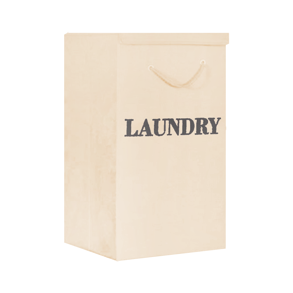 [KW083230] FASHION PRTD LAUNDRY HAMPER. CRM
