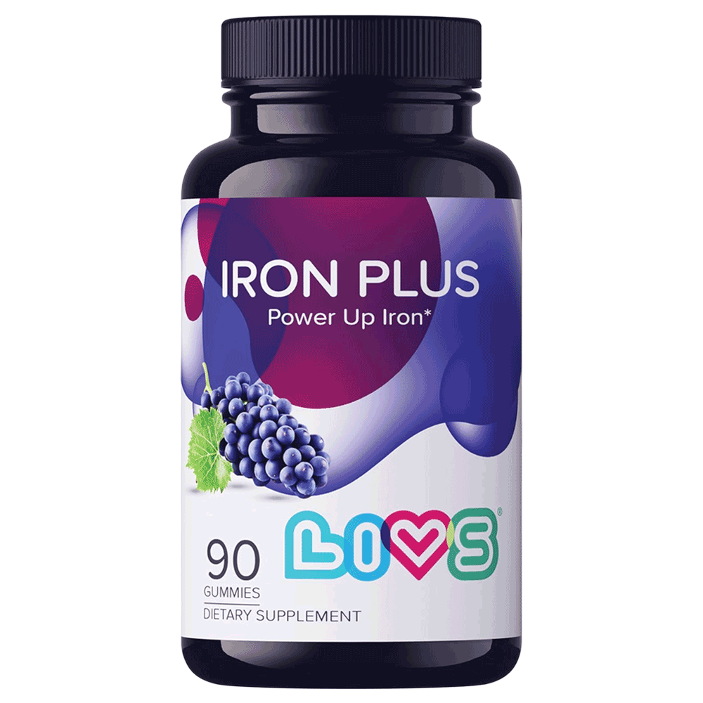 [KW085482] Livs Iron Plus Grape Flavored Gummies, 90 Count