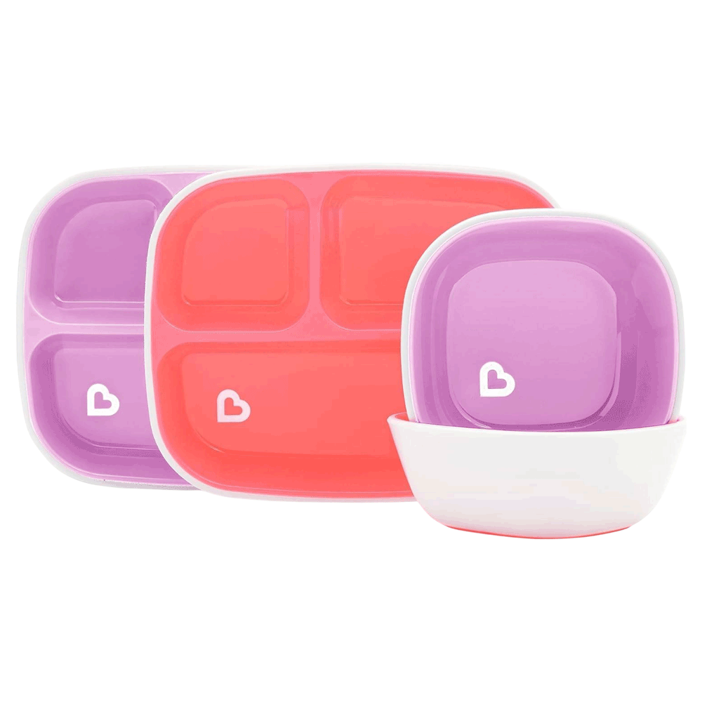 Munchkin Splash Dining Set of 4 Pcs - Pink/Purple #05173901WWW